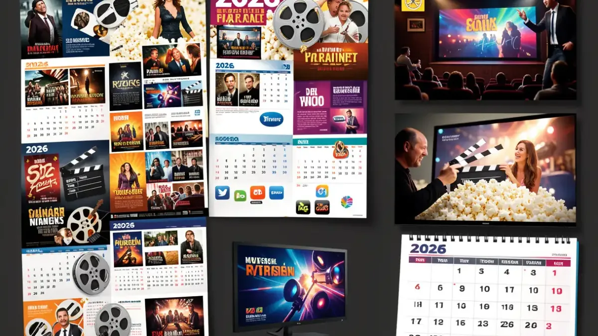 2026 release dates and scheduling calendar showing movie and TV show premiere dates throughout the year