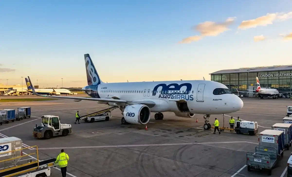 Airbus jet on tarmac representing the drop in Airbus jet deliveries