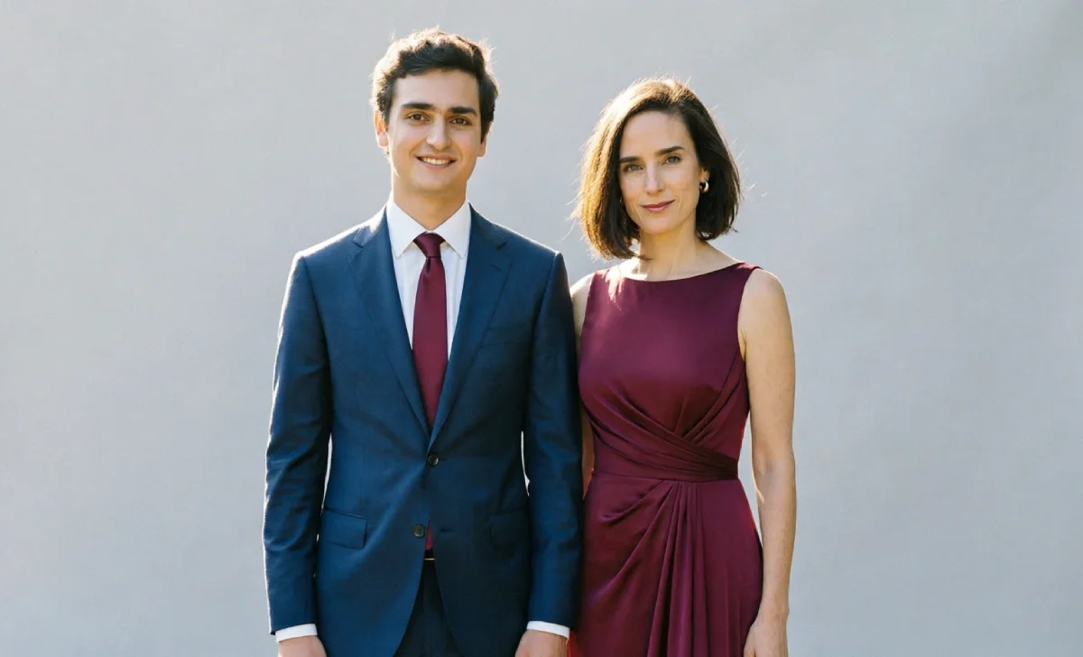 Kai Dugan, son of Jennifer Connelly, pictured in a professional portrait setting